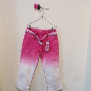 Crest Stretch Bootcut Jeans Pink & White 3/4 Jr